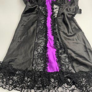 Frederick's of Hollywood Purple and Black Babydoll